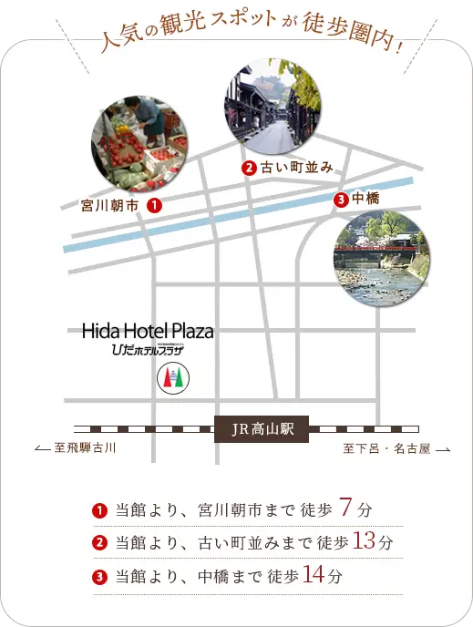 人気の観光スポットが徒歩圏内!
